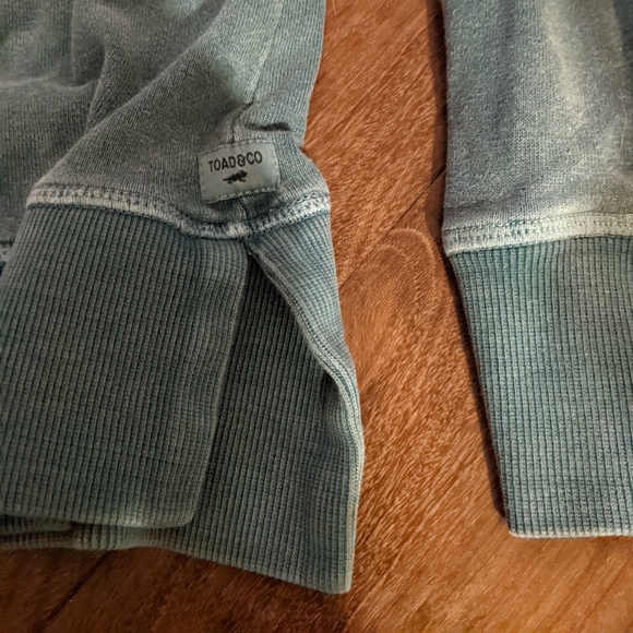 Toad & Co. - Hemp Mockneck Pullover Sweatshirt T1081902 | Blue Spruce | Size XS - Picture 11 of 13